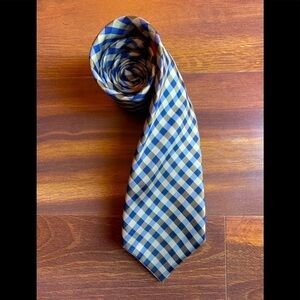 CHAPS Blue Yellow Striped Silk Necktie